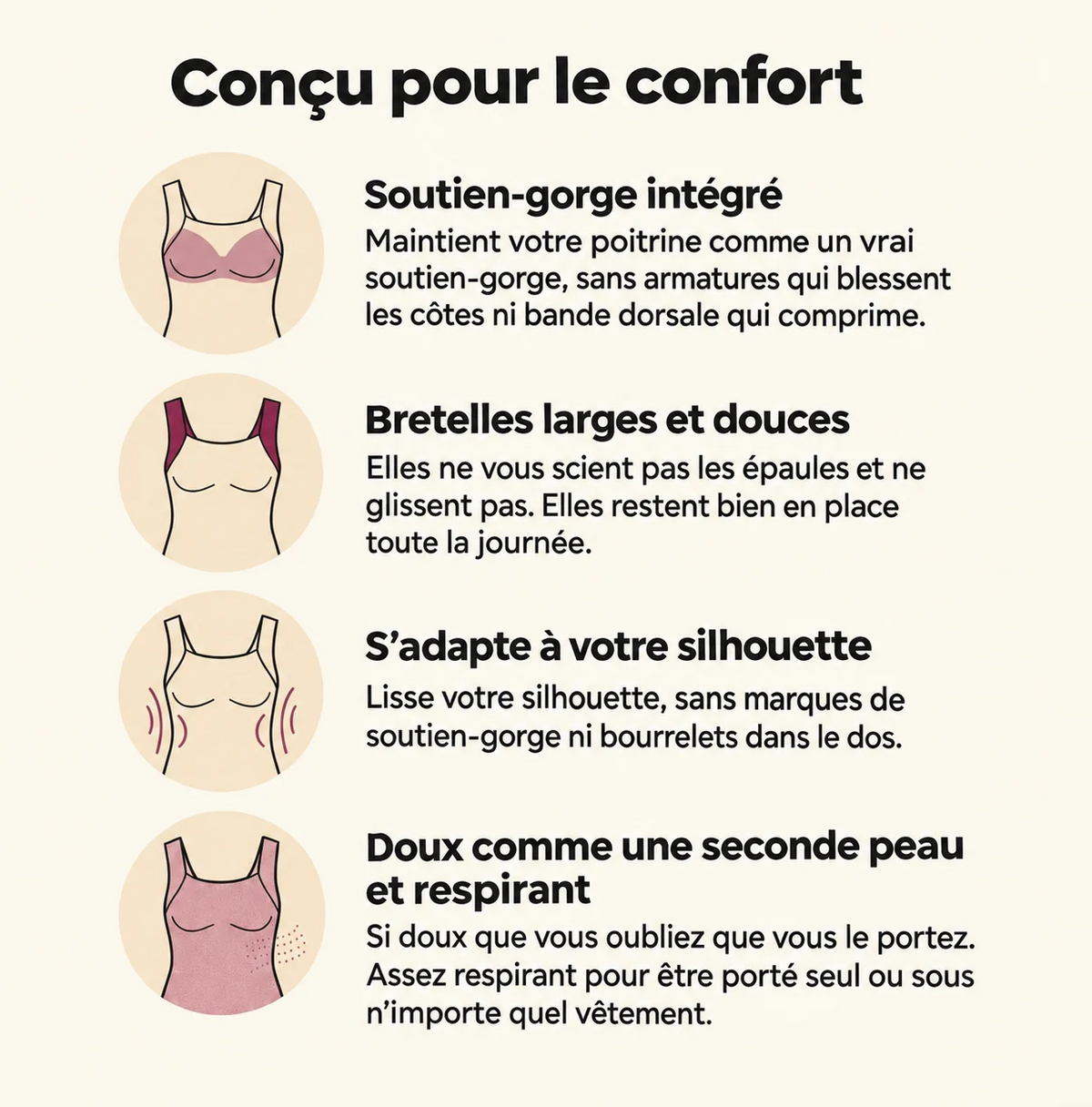Débardeur Grace & Easo – conçu pour le confort